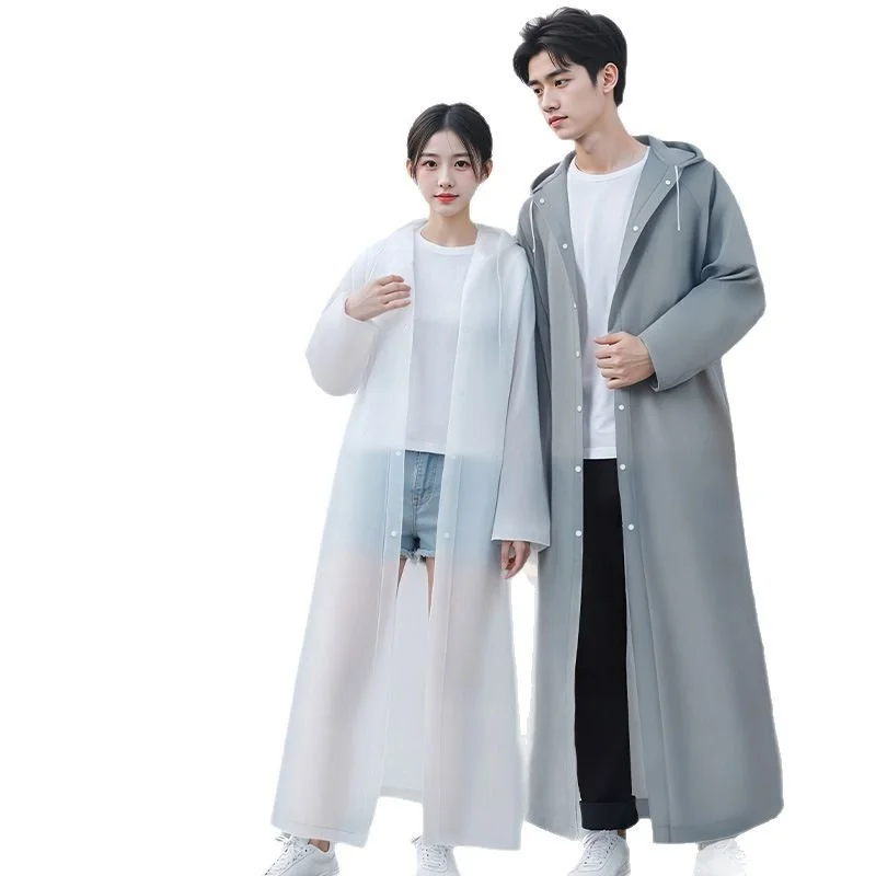 1pc Adult Outdoor EVA Raincoat - Integrated Full-Body Design