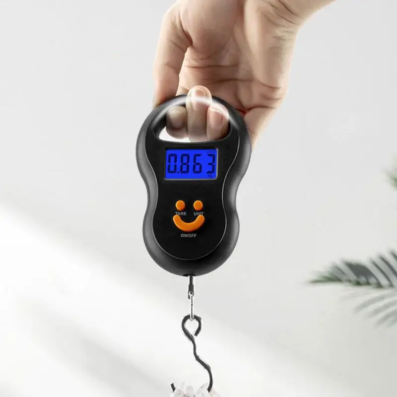 1/2PCS Portable 50Kg 10g Hanging Scale  Digital Scale BackLight Electronic  Fishing Weights Pocket Scale Luggage Scales Black