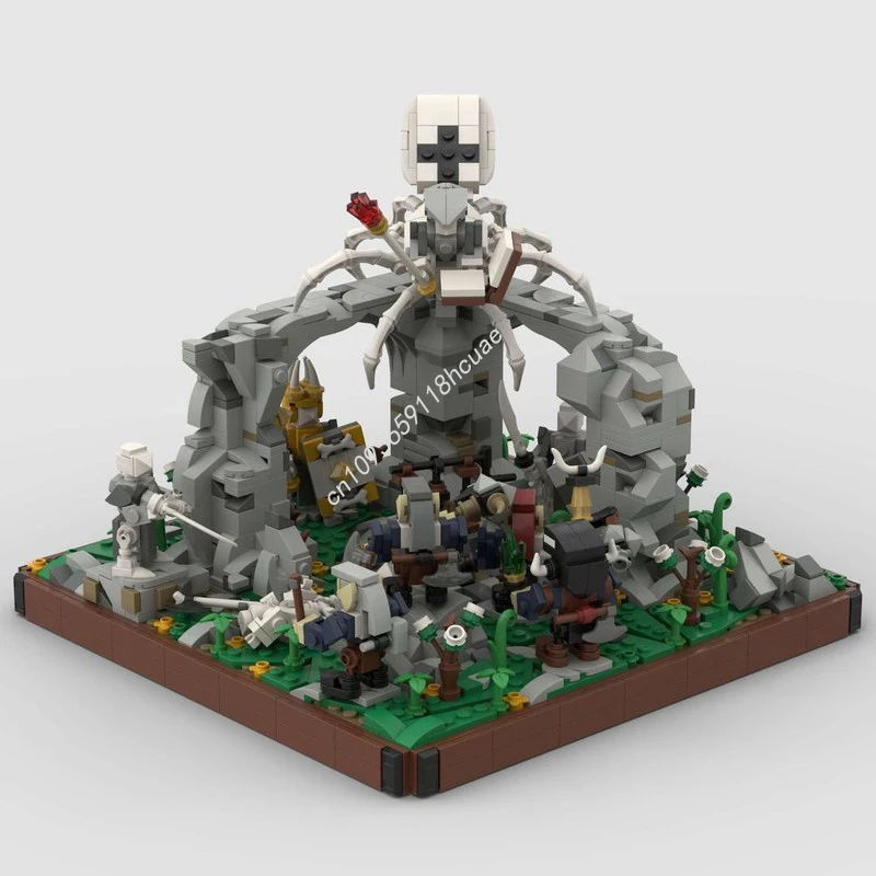 1780 Uds. MOC The Nwarfs meet Skeleton King Castle modelo bloques de construcción idea educativa juguetes de arquitectura de cumpleaños regalos de navidad