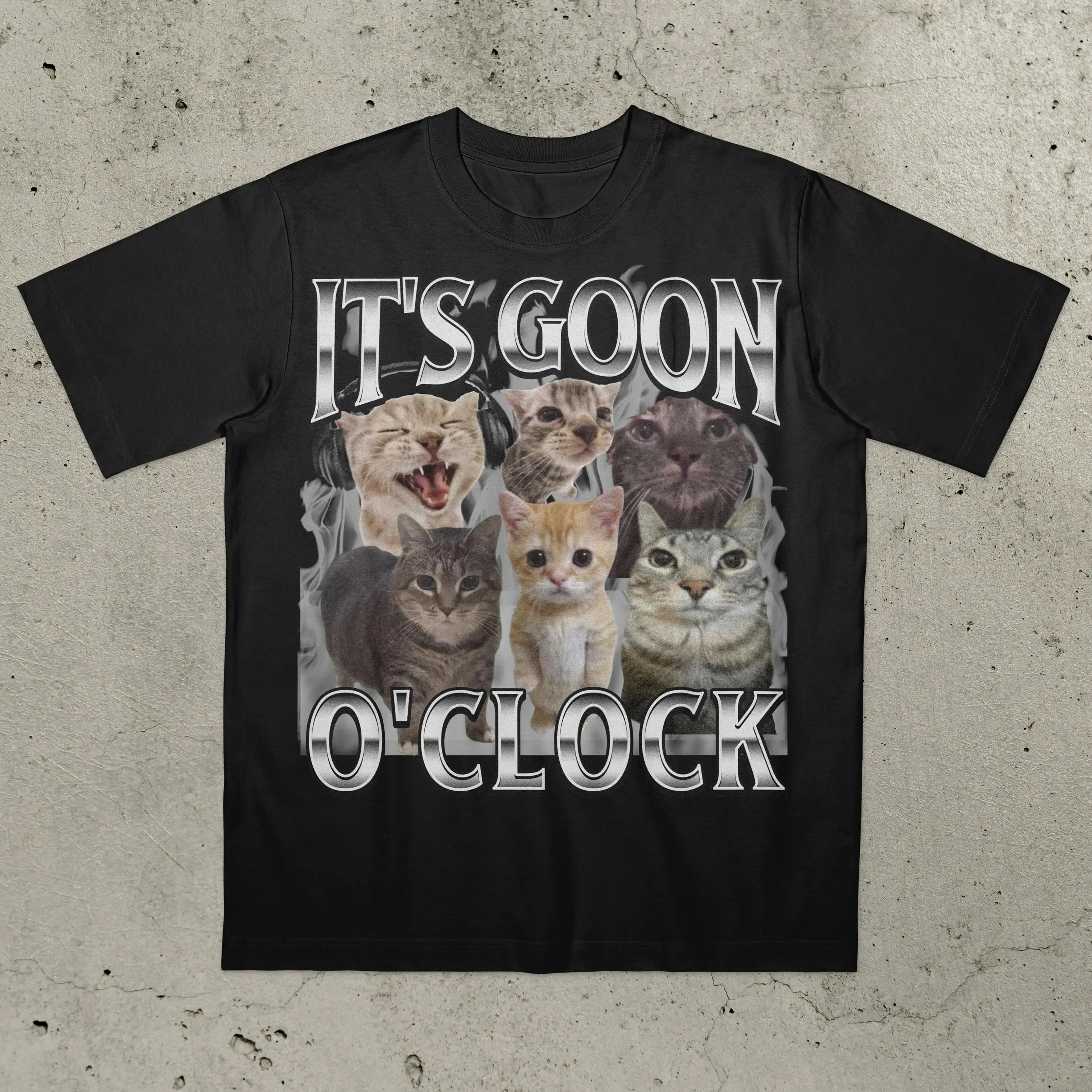

Футболка It's Goon O'Clock с забавным котом-мемом, мужская и женская модная хлопковая футболка с короткими рукавами, летняя рубашка, топы Y2k, мужская одежда