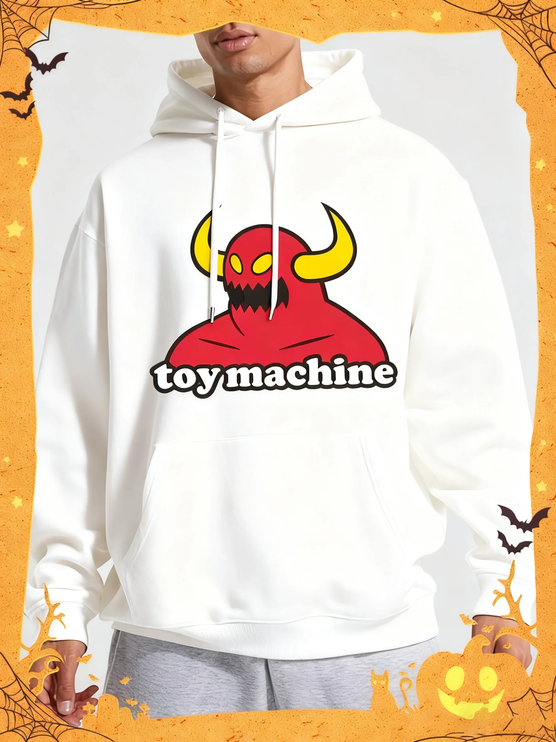 هوديي للرجال - سترة صوفية برسومات Red Devil Horns and Toy Machine #5