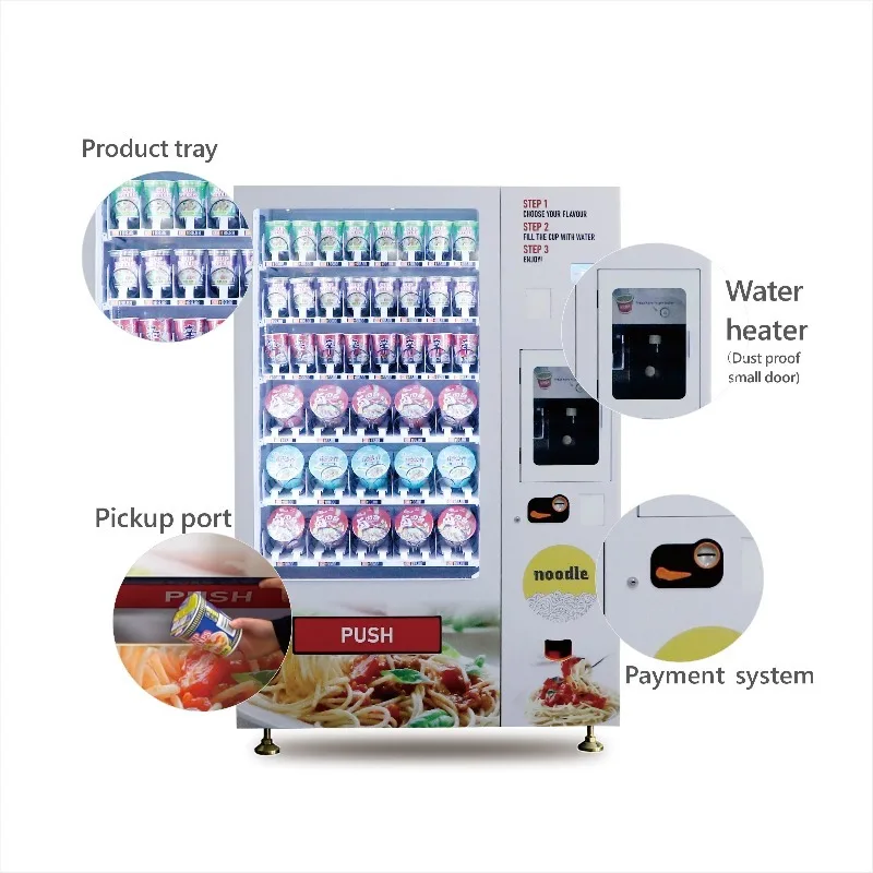 Convenient and Fast Mini Cup Noodle Vending Machine Instant Ramen With Hot Water Device For Commercial Use 24 Hours Self Service