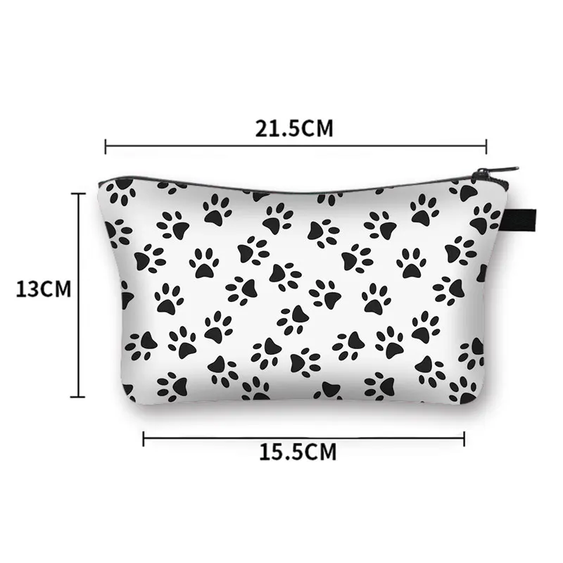 Cartoon Dog Print Ladies Cosmetic Bag Shopping Fashion Coin Purse Cute Dachshund Holding Portable Travel Girl Cosmetic Case