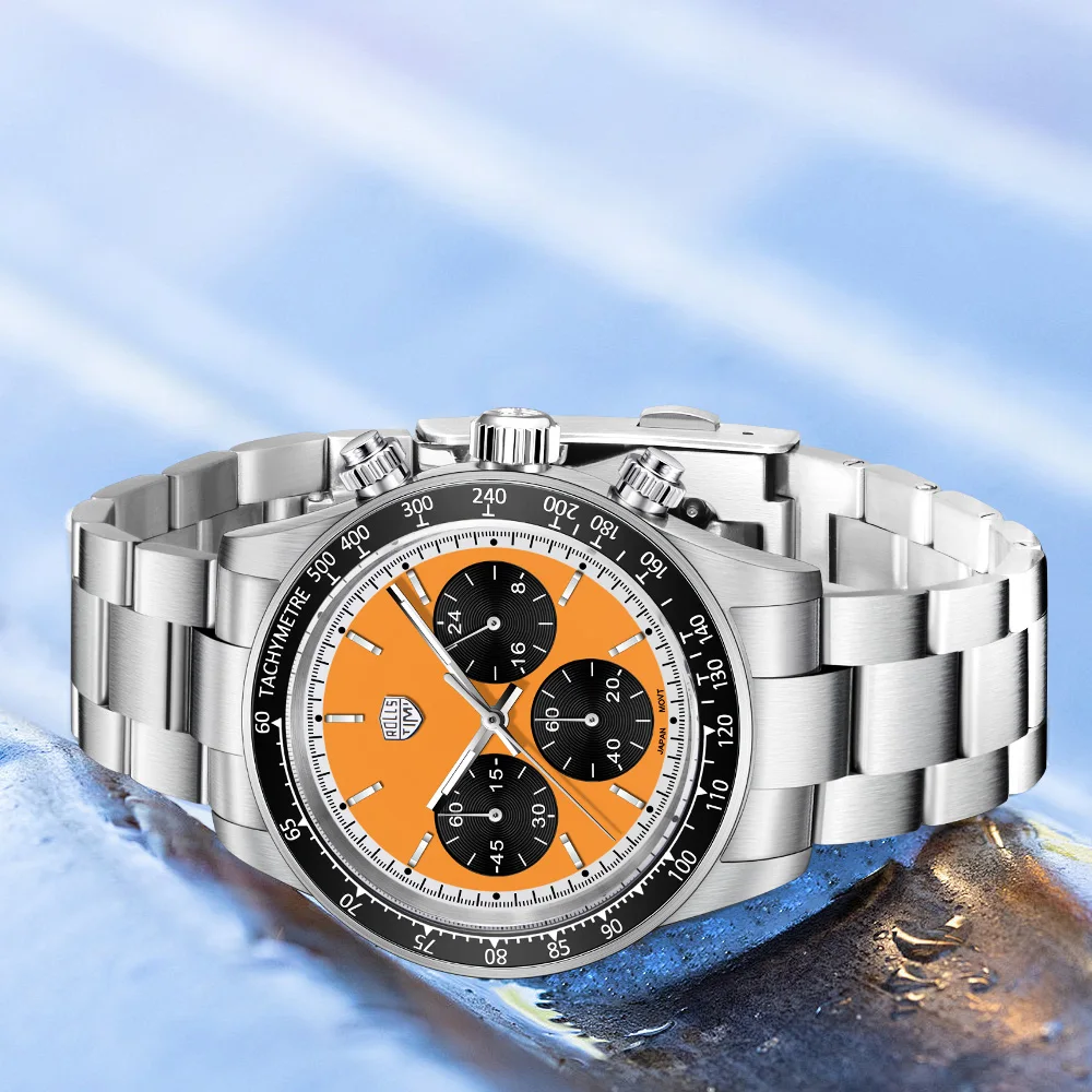 2025 RollsTimi men's Watches Top Brand fashion Quartz Watches Men's Sapphire Mirror Chronograph ceramic Bezel Clock Men's 10BAR