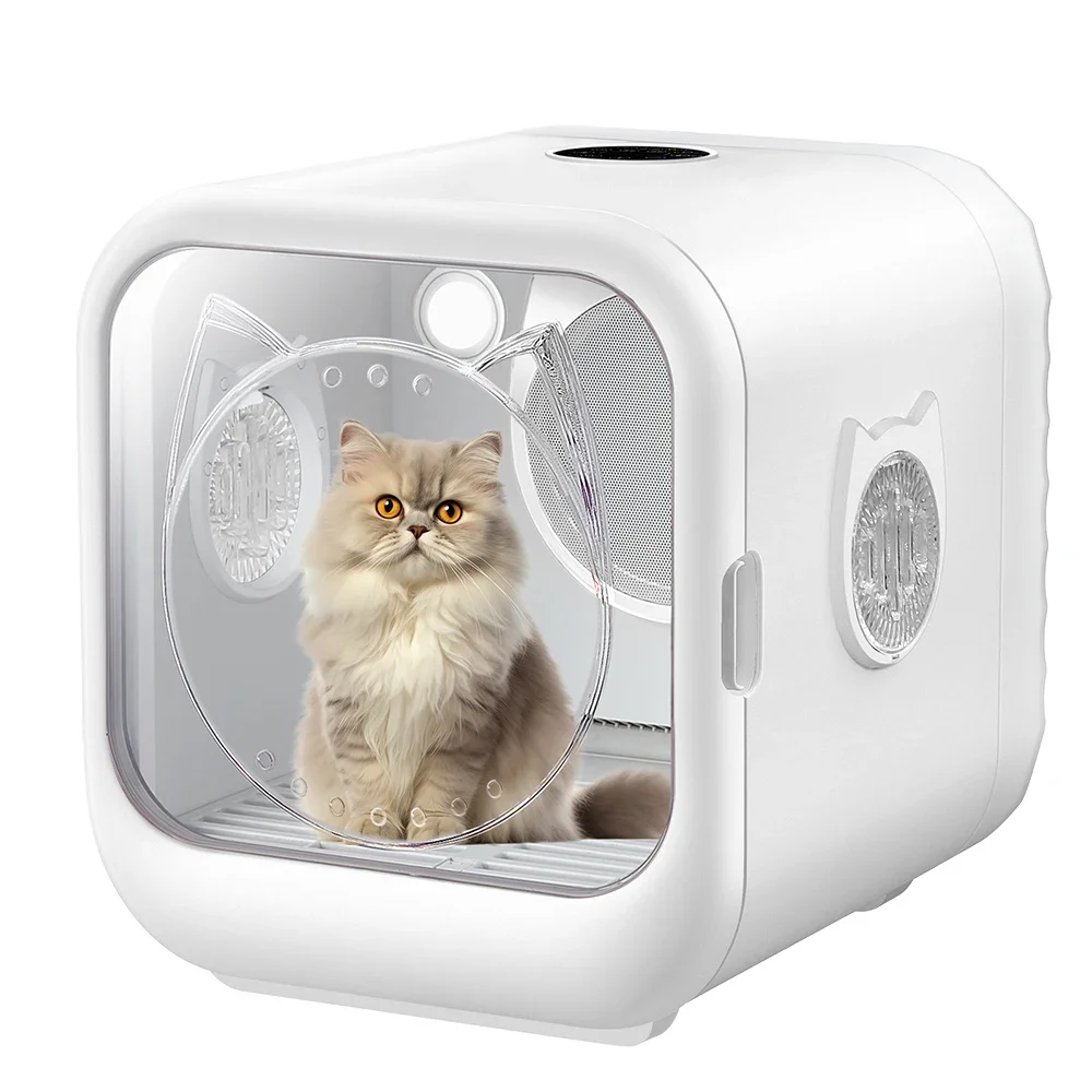 

White ABS Plastic Square Style Pet Grooming Dryer Quick & Healthy Quiet & Stress-Free for Cats & Dogs Charged Stocked