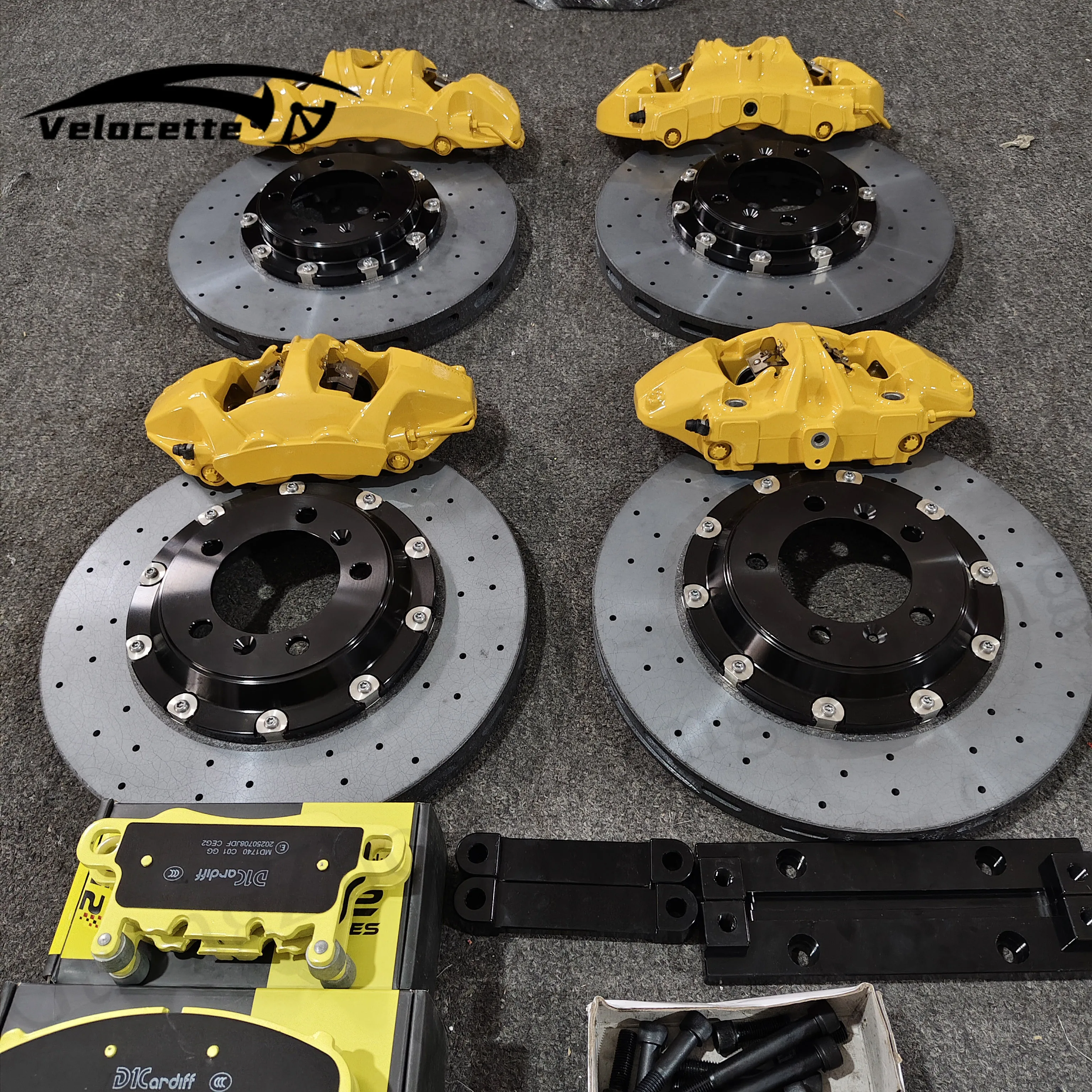 forGT3 6-Piston Brake Caliper Kit with 380mm Rotor for Front 19-Inch Wheels Compatible for Toyota Honda for Civic VW Audi A6 A8