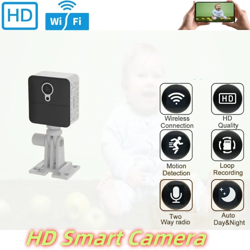 

HD Mini Wifi Camera Smart Home Security Voice Intercom Life Wireless Remote View Small Nanny Night Vision IP Cam Motion Alerts