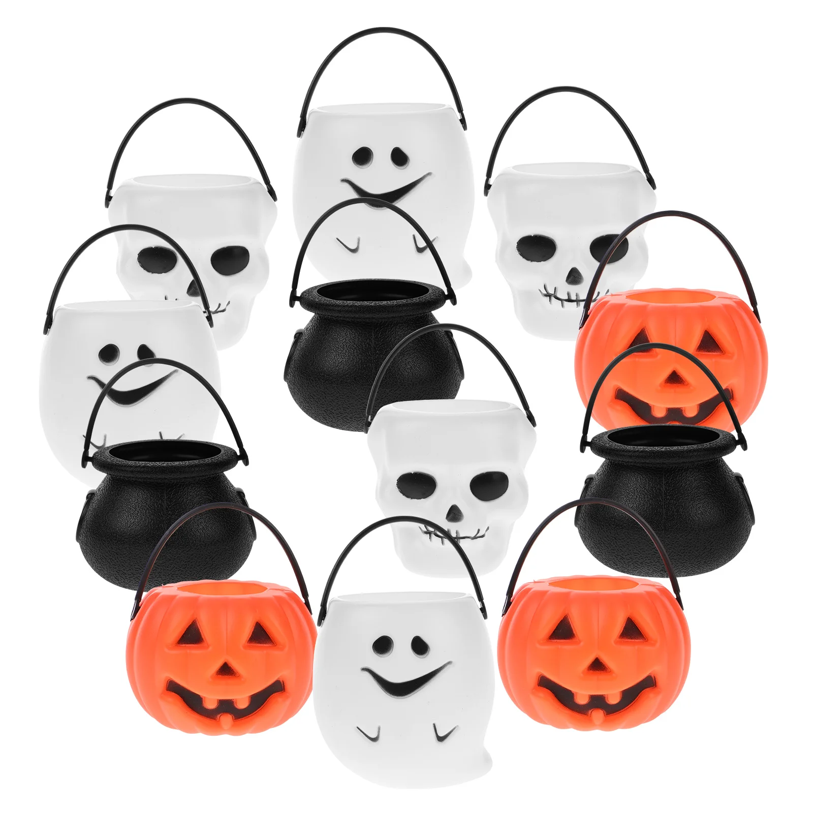 

Cabilock 12pcs Halloween Candy Buckets Trick Or Treat Candy Pots Snack Buckets Party Favors Holder halloween candy holder