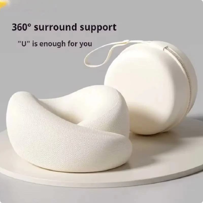 U-Shaped Neck Pillow Neck Support Slow Rebound Adjustable Travel Neck Pillow Washable Memory Foam Sleep Nap Pillows Travel Use