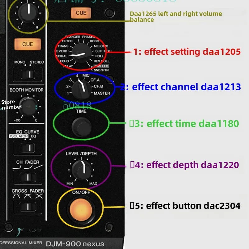 Original Pioneer DJM-900NXS2 900Nexus 900SRT Effect Button Cap DAA1205