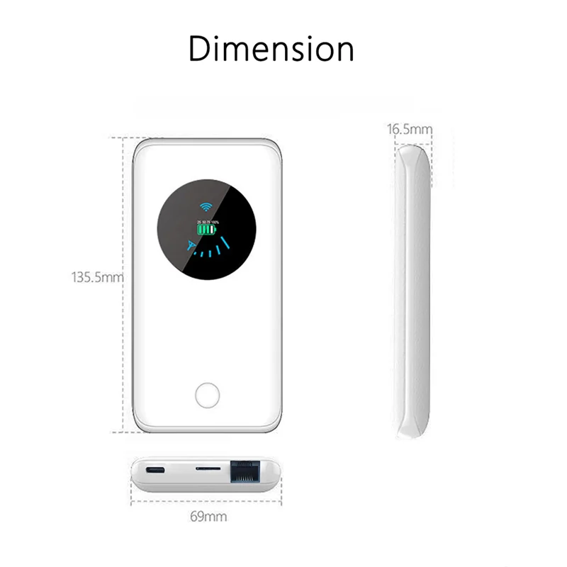 

4G WiFi Router MiFi 10000MAh 150Mbps WiFi Modem Car Mobile WiFi Wireless Hotspot Support 10 Users with Sim Card Slot