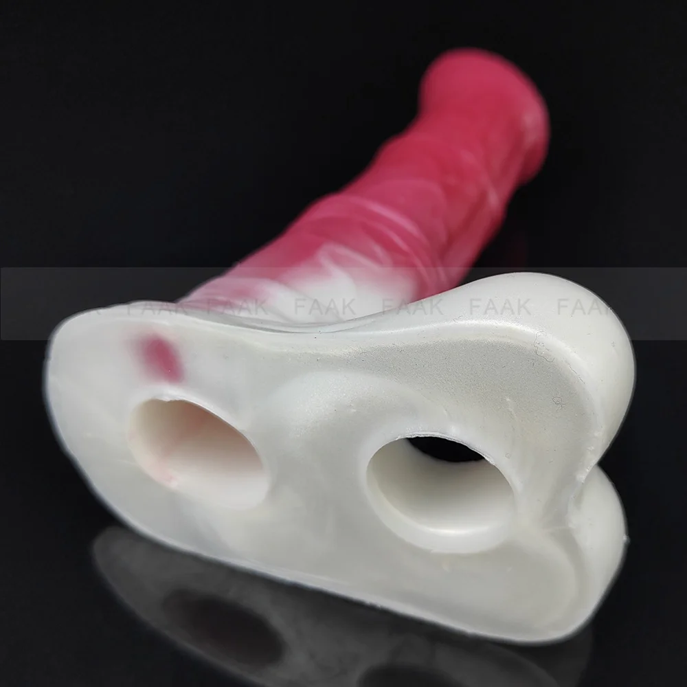 FAAK Fantasy Horse Penis Sleeve, Extensor de Galo, Ampliação Bainha de Silicone Macio, Stretchable, Vibrador Oco Colorido, Brinquedos Sexuais