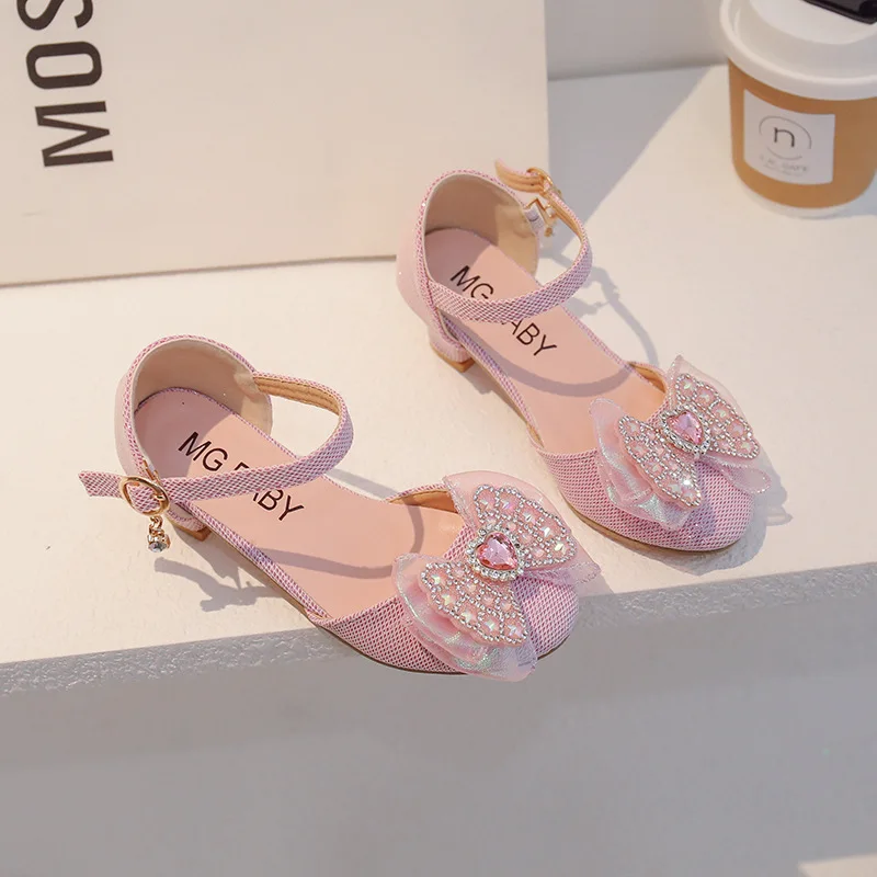 

Girls Sandals Summer New Kids Princess Shoes Fashion Bow Rhinestone Sandals Children Party Shoes H661