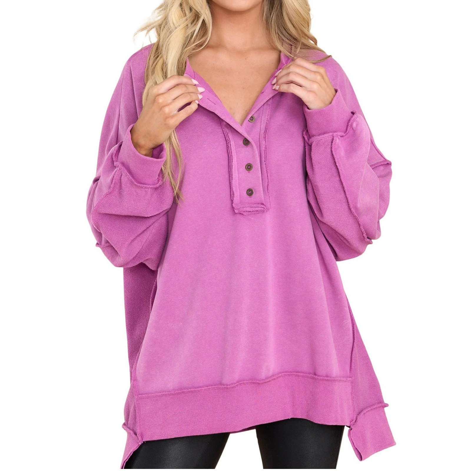 レディース長袖Rネックシャツ秋ファッションカジュアルビジネストップスチュニックブラウス婦人服トップス女性用スダデラス・デ・ムヘル