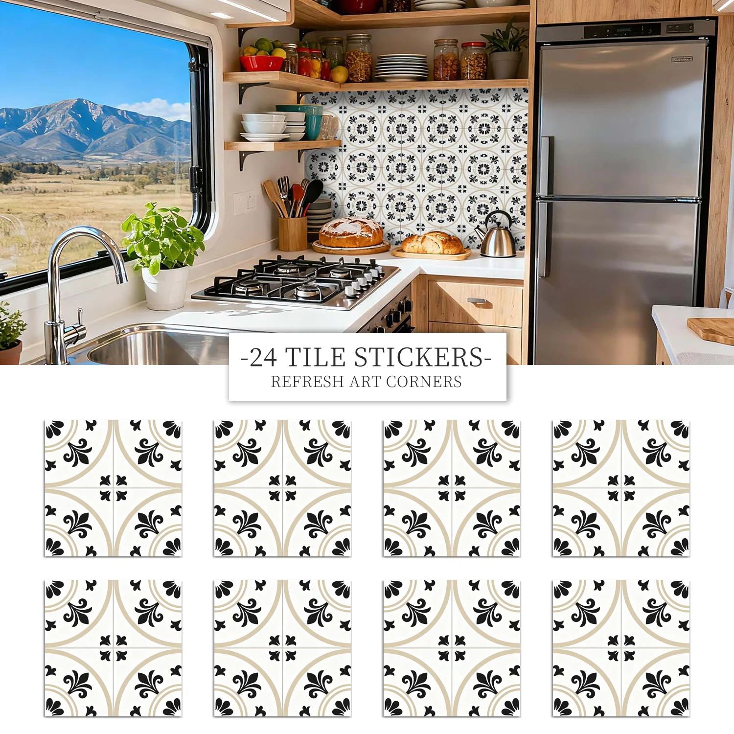 

36 self-adhesive PVC tile stickers, kitchen and bathroom use self-adhesive splash proof stickers for home decoration