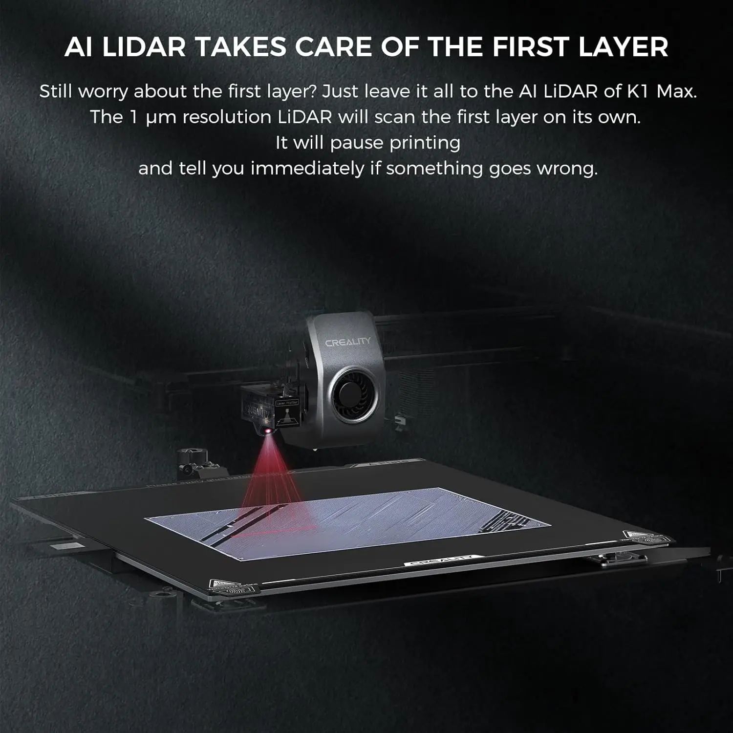 طابعة Creality K1 MAX、K1C、K1 SE ثلاثية الأبعاد 600 مم/ثانية طباعة عالية السرعة مع شاشة لمس ملونة 32 مم 3/ثانية Max Flow Hotend 4.3 بوصة