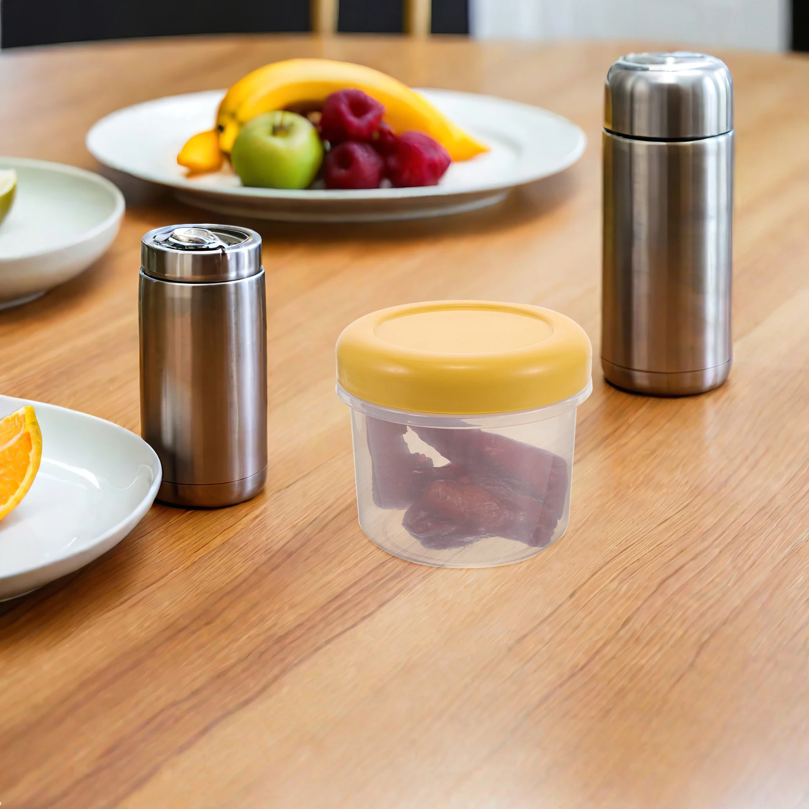 

2Pcs Kitchen Storage Containers Semi Transparent Spice Boxes Hinged Lid Leakproof Fresh Keeping Seasoning Organizer Pantry