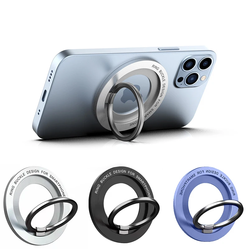 ผู้ถือแหวนโทรศัพท์แม่เหล็กสําหรับอุปกรณ์เสริม MagSafe แหวนนิ้วปรับได้สนับสนุนวงเล็บสําหรับแม่เหล็กสําหรับ iPhone 16 15 Serie
