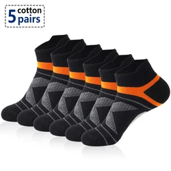 5 par/lote de calcetines de alta calidad para hombre, calcetines deportivos de algodón transpirables al tobillo, calcetines cortos atléticos informales de verano de corte fino, regalos