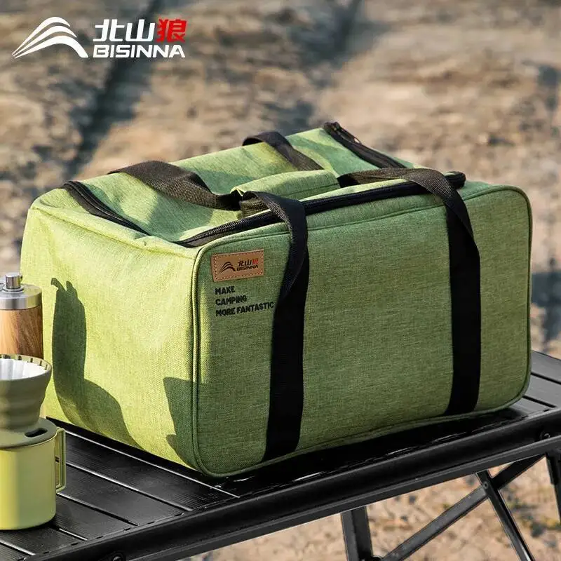 

Large Capacity Outdoor Camping Picnic Tableware Storage Bag Cookware Pot Gas Canister Multifunctional Stove Package Hot Sale