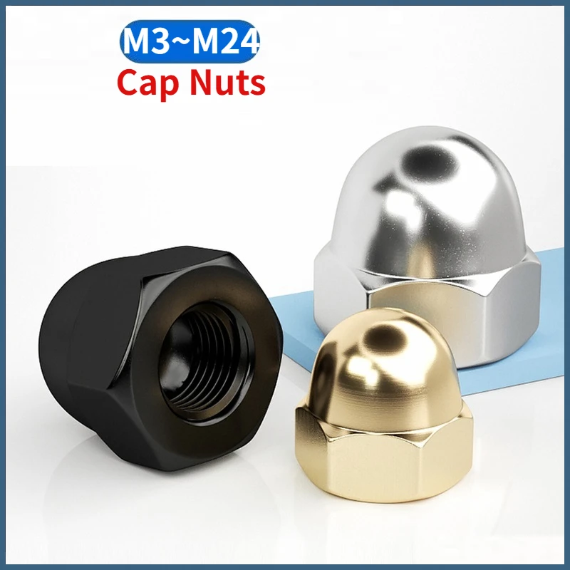 M3 M4 M5 M6 M8-m24 Sus304/316 Stainless Steel/carbon Steel/brass Metric / American Hex Cap Nut Domed Nuts For Decrotive