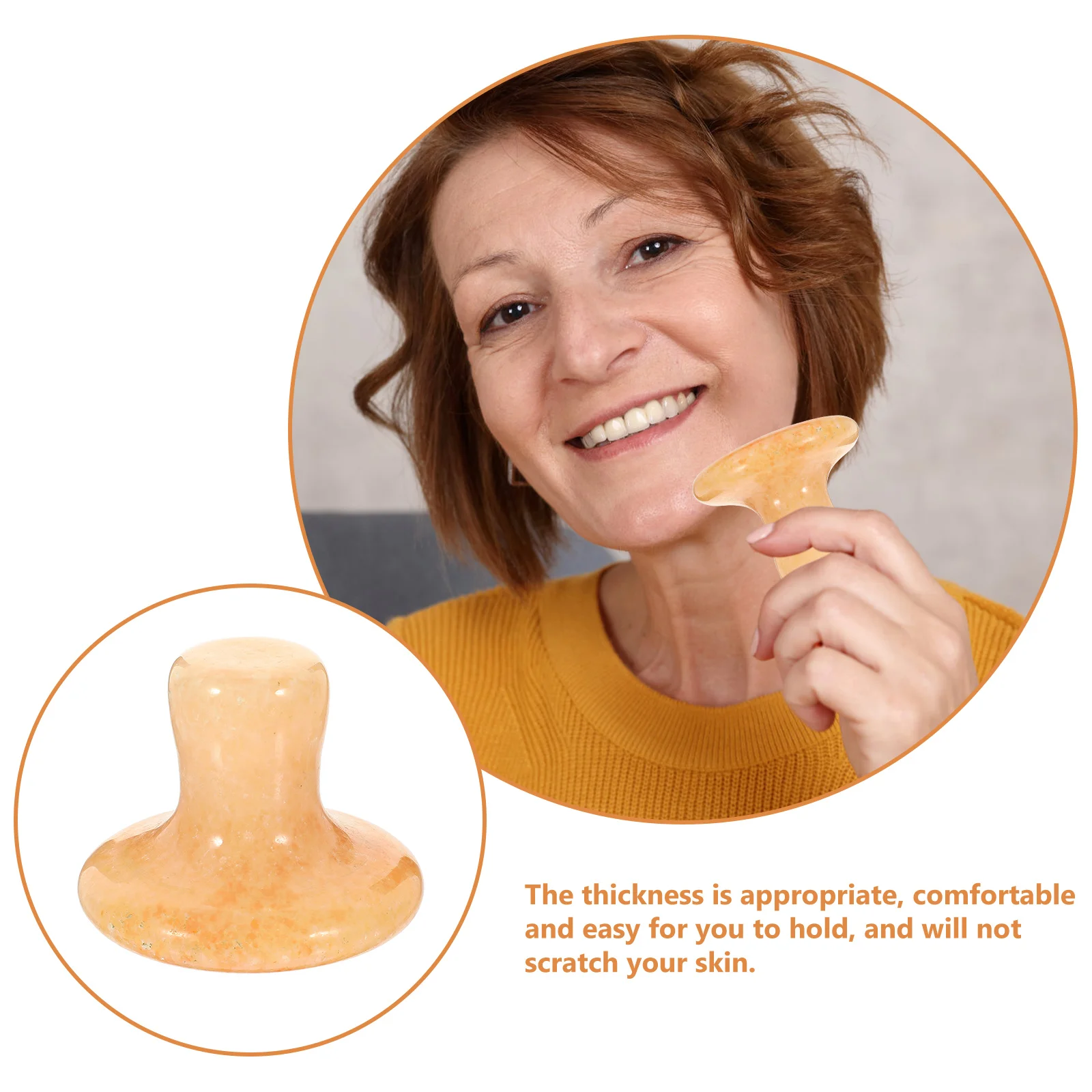 Mushroom Shaped Face Massager Jade Beauty Stone Guasha Tool for Face Neck Shoulder Massage Smooth Edges Mushroom Design Massager