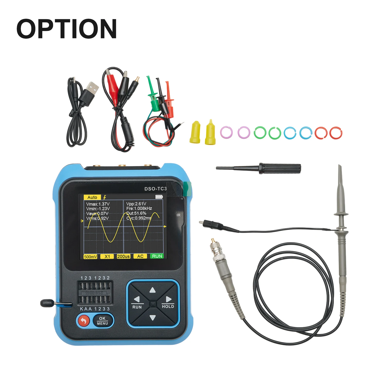 DSOTC3 Digital Oscilloscope Transistor Tester Function Signal Generator  Visible Display  2 4 Inch TFT HD Display