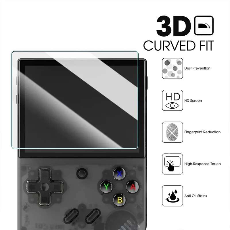 3PCS Screen Protector Tempered Glass Film for R36S 1PCS Portable Storage Case for R36S Console Protector Accessories Set