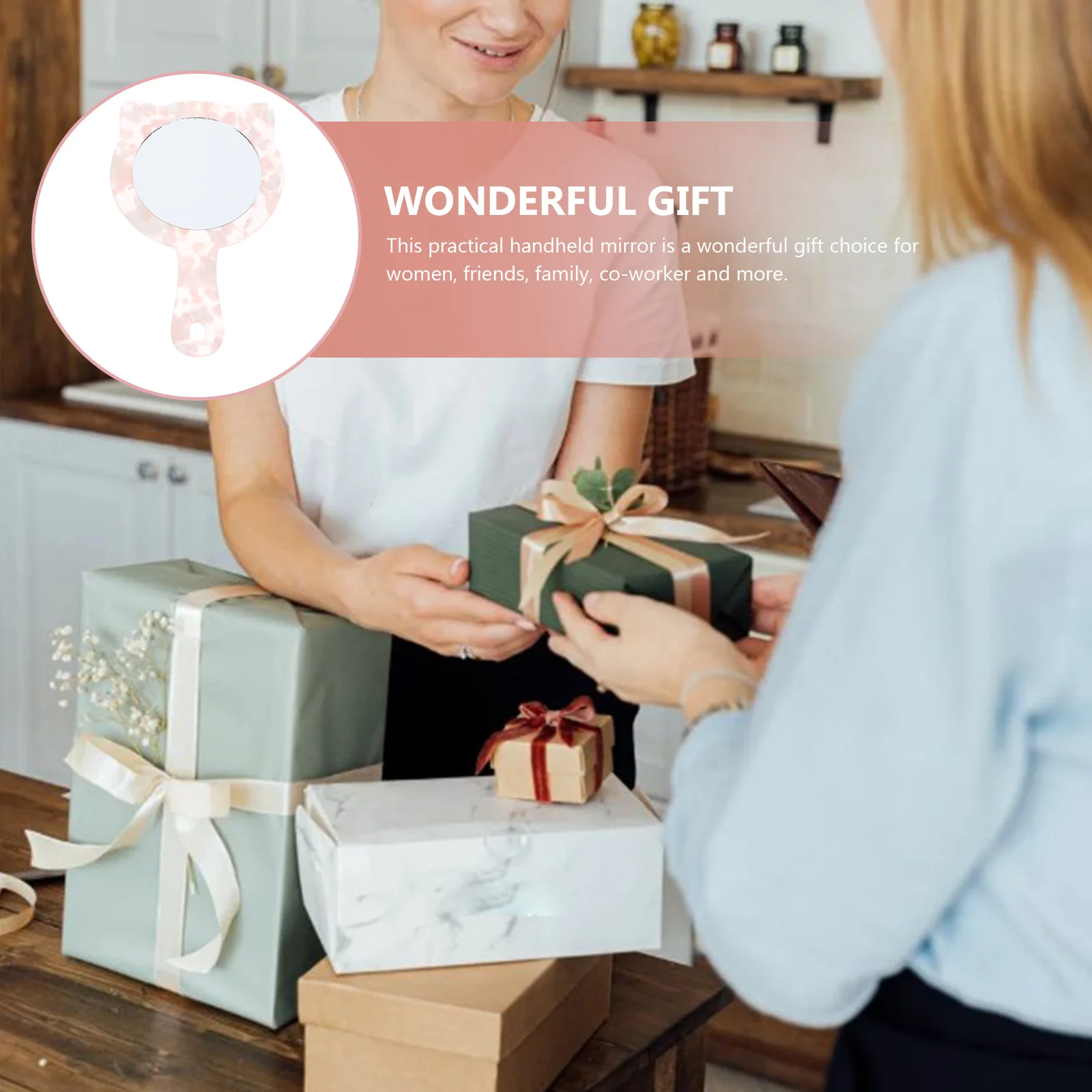 1Pcs Marble Makeup Mirror Portable Retro Handheld Compact Clear Mirror for Women Travel Accessories