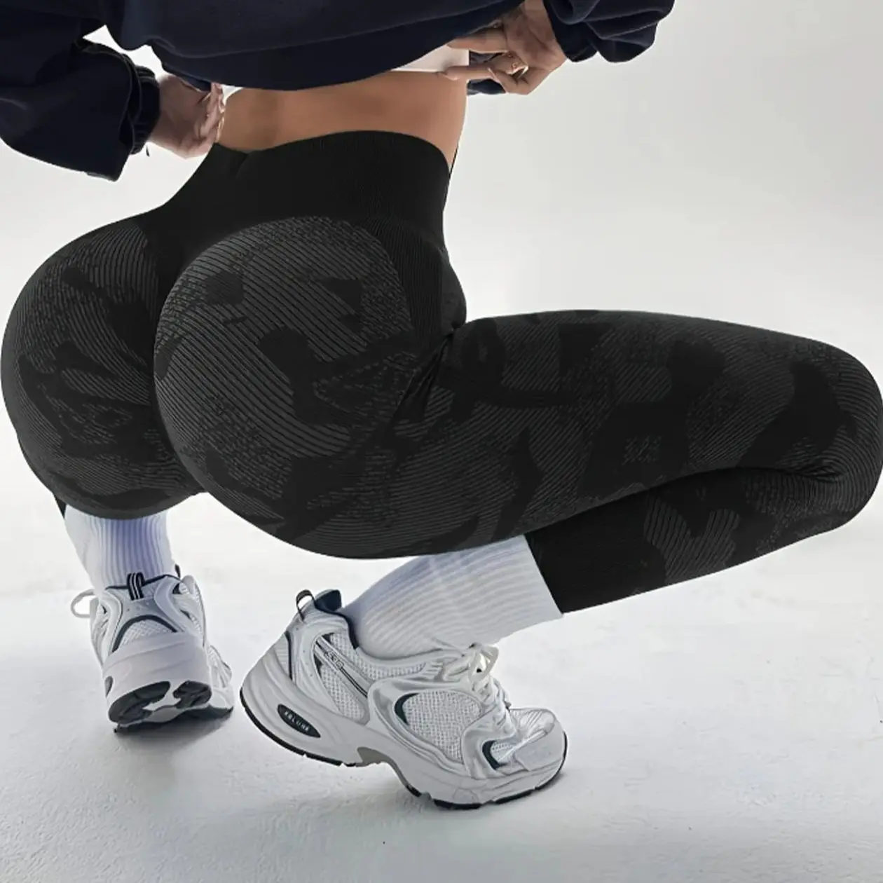 กางเกงเลกกิ้งลายพรางสำหรับผู้หญิง ออกกำลังกาย ฟิตเนส เล่นกีฬา ยืดหยุ่น กระชับรูปร่าง กางเกงโยคะ กางเกงกีฬาเอวสูง กางเกงรัดรูปสำหรับฝึกซ้อม