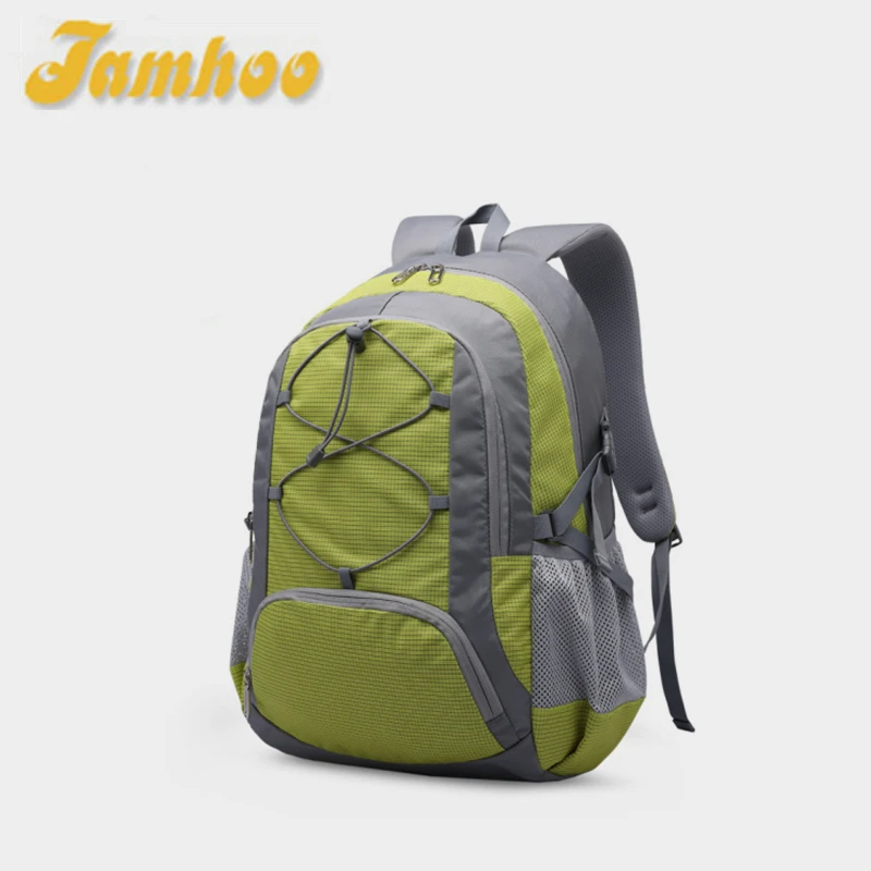 Jamhoo ransel Hiking untuk pria wanita, tas punggung bepergian bahan tahan air kapasitas besar uniseks, tas bepergian berkemah untuk pria dan wanita