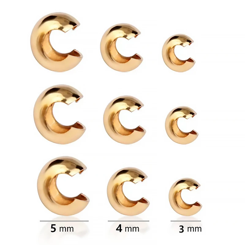 100pcs Half Round Open Crimp Beads Covers Knot Covers End Tips Cap For DIY Bracelet Earring Necklace Jewelry Making Supplies
