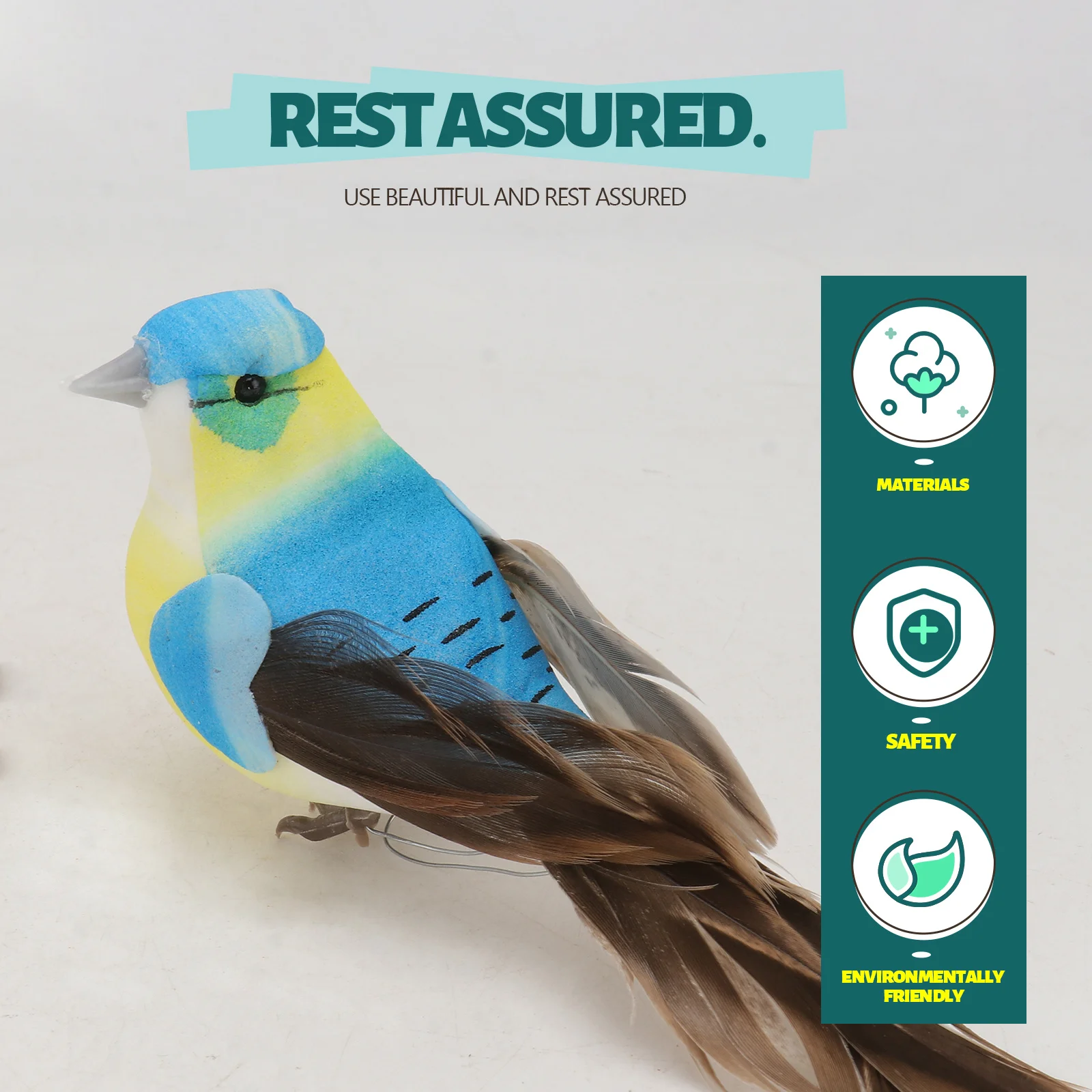 

6Pcs Realistic Artificial Birds Decoration for Indoor Outdoor Garden Lawn Balcony Tree Earthen Ornamental