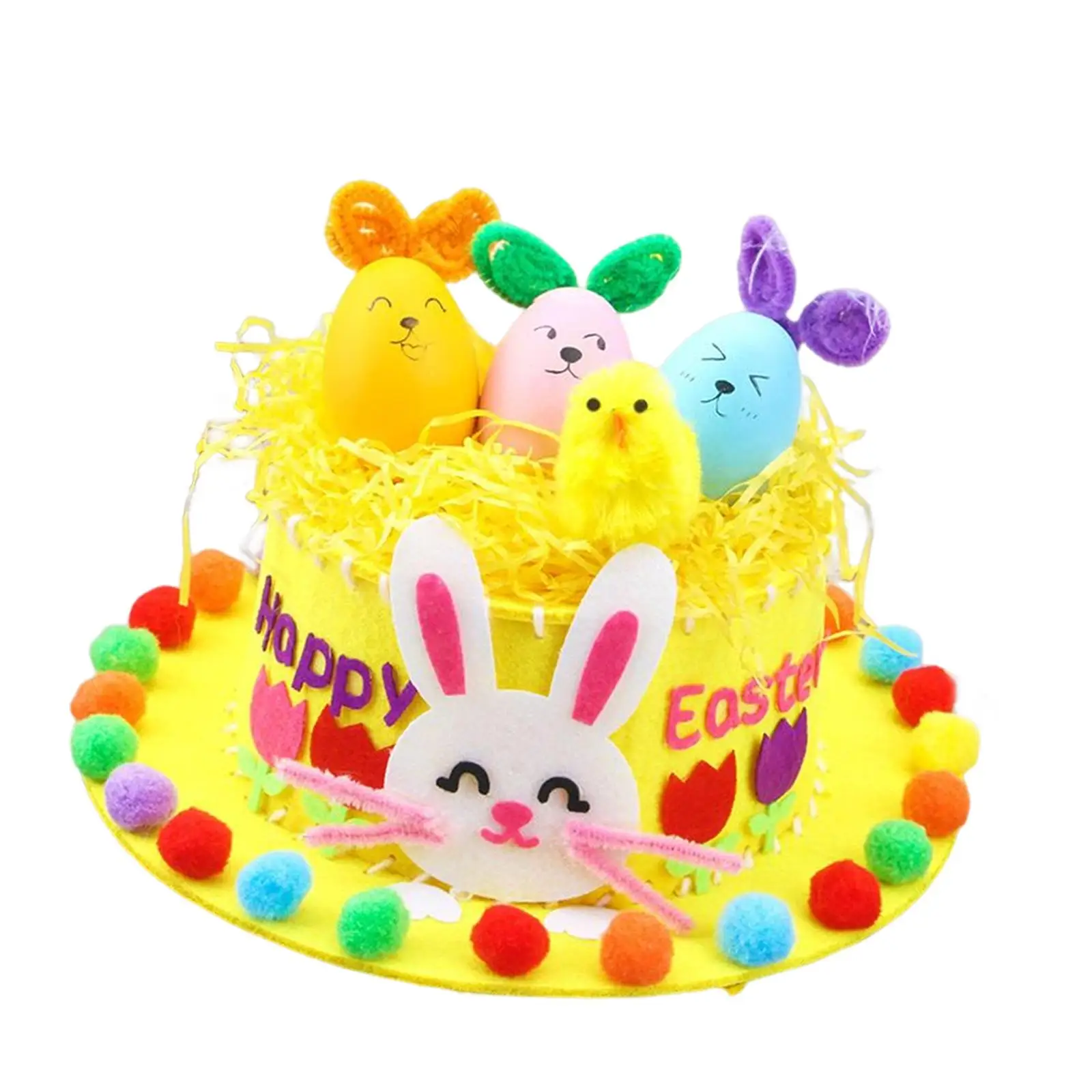 Children DIY Easter Hat Set Decorations Crafts , to Make Your Own Easter Bonnet Game Supplies for Kindergarten Party Supplies