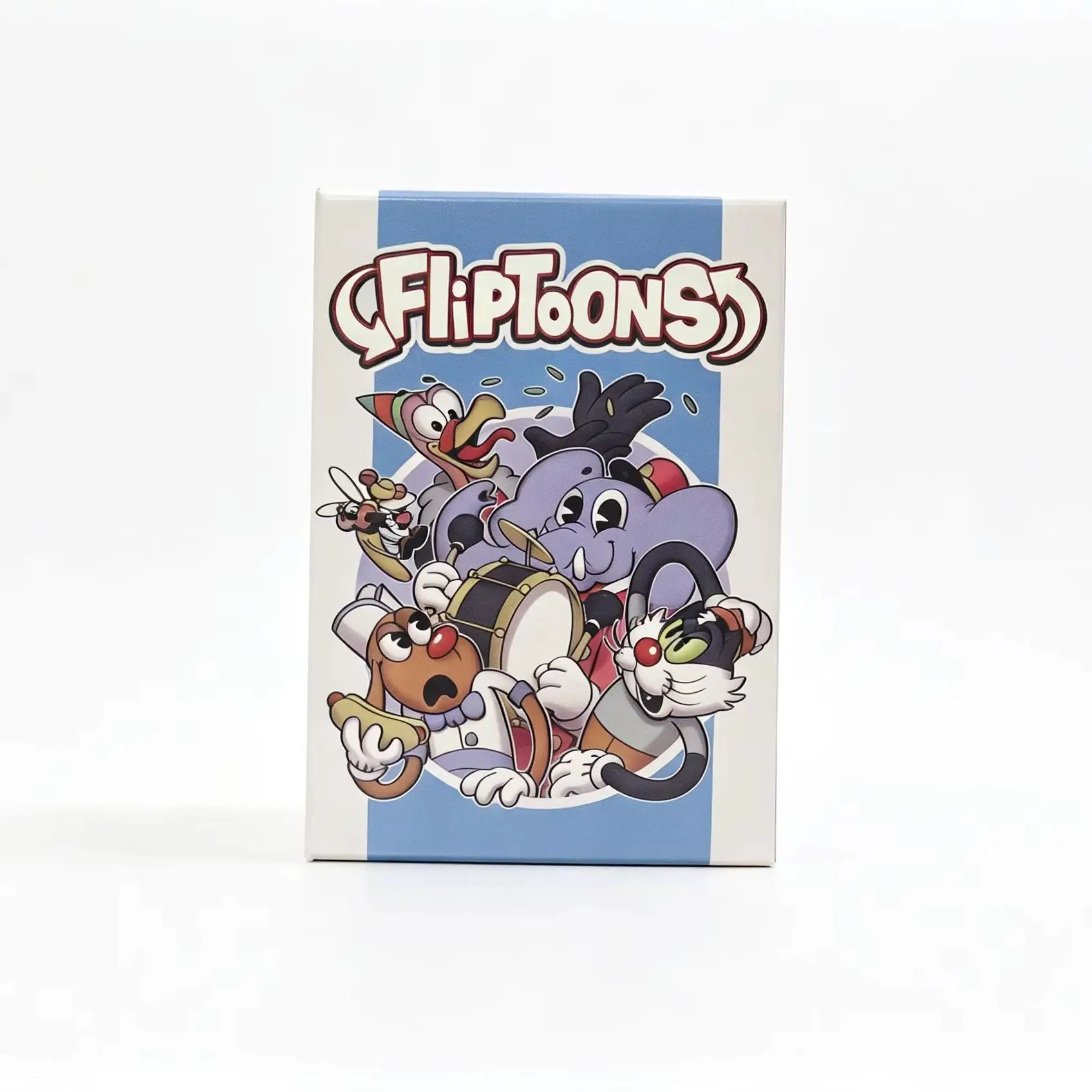 Jeu de société FlipToons |   un jeu de cartes animé de construction de deck! |   Jeu familial facile à apprendre avec un style de dessin animé classique