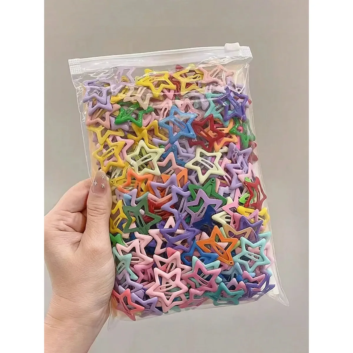 

40/50Pcs Candy Color Star Hair Clips Cute Non-Damaging Girls Hair Accessories Daily Wear
