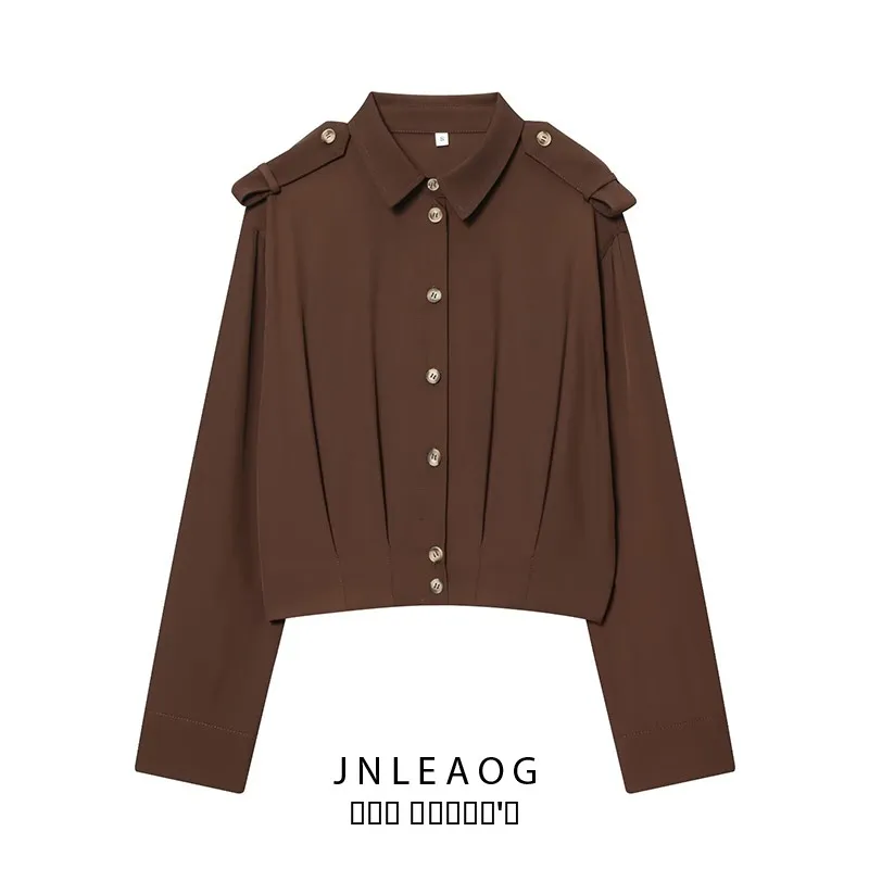 

JNLEAOG Casual Faion Women's irt oulder Strap Design Polyester Long Sve Loose Fit Polyester Fiber Deformable