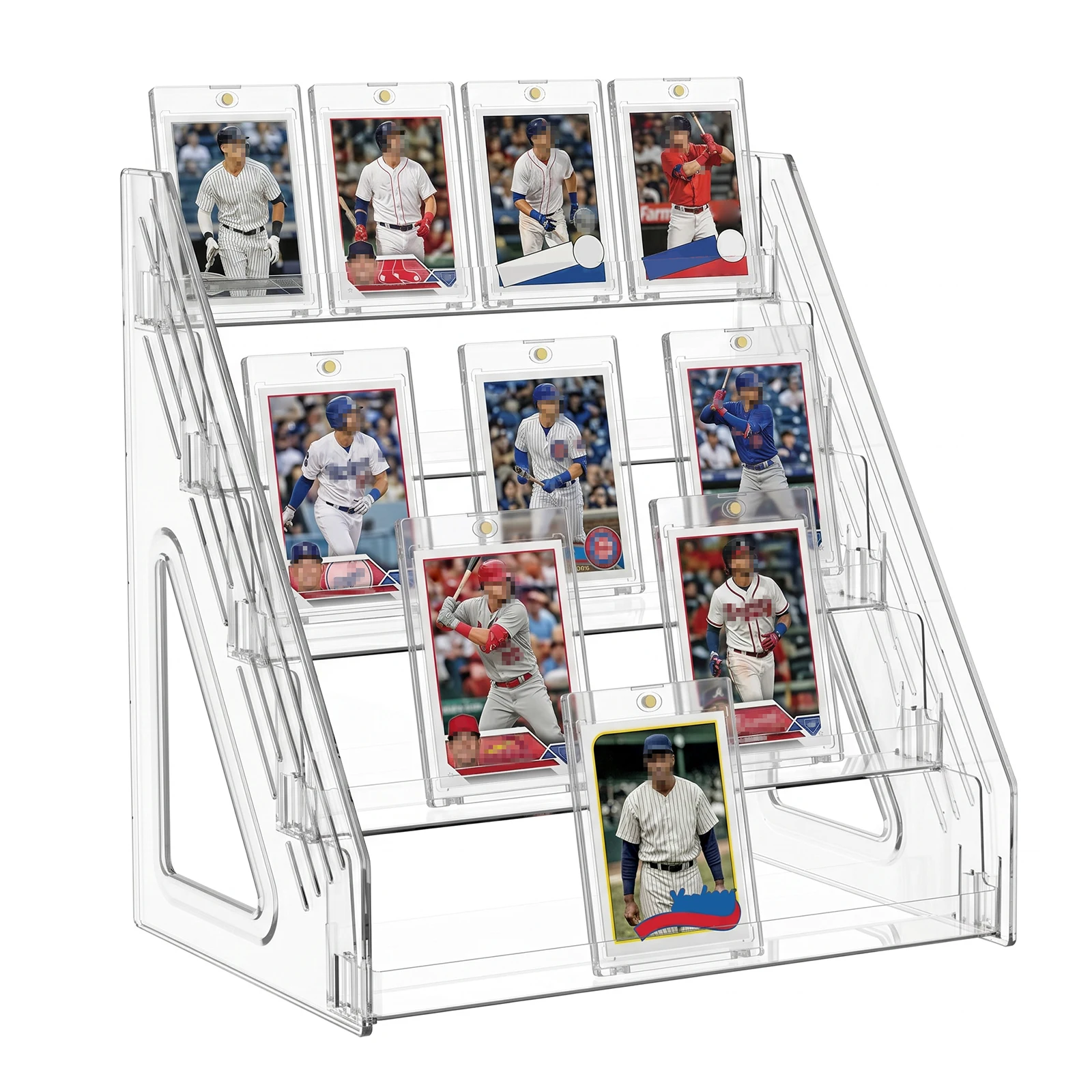 5 Tiers Greeting Card Display Stand Transparent Acrylic Sticker Holder Desktop Bookmark Postcard Magazines Journals Storage