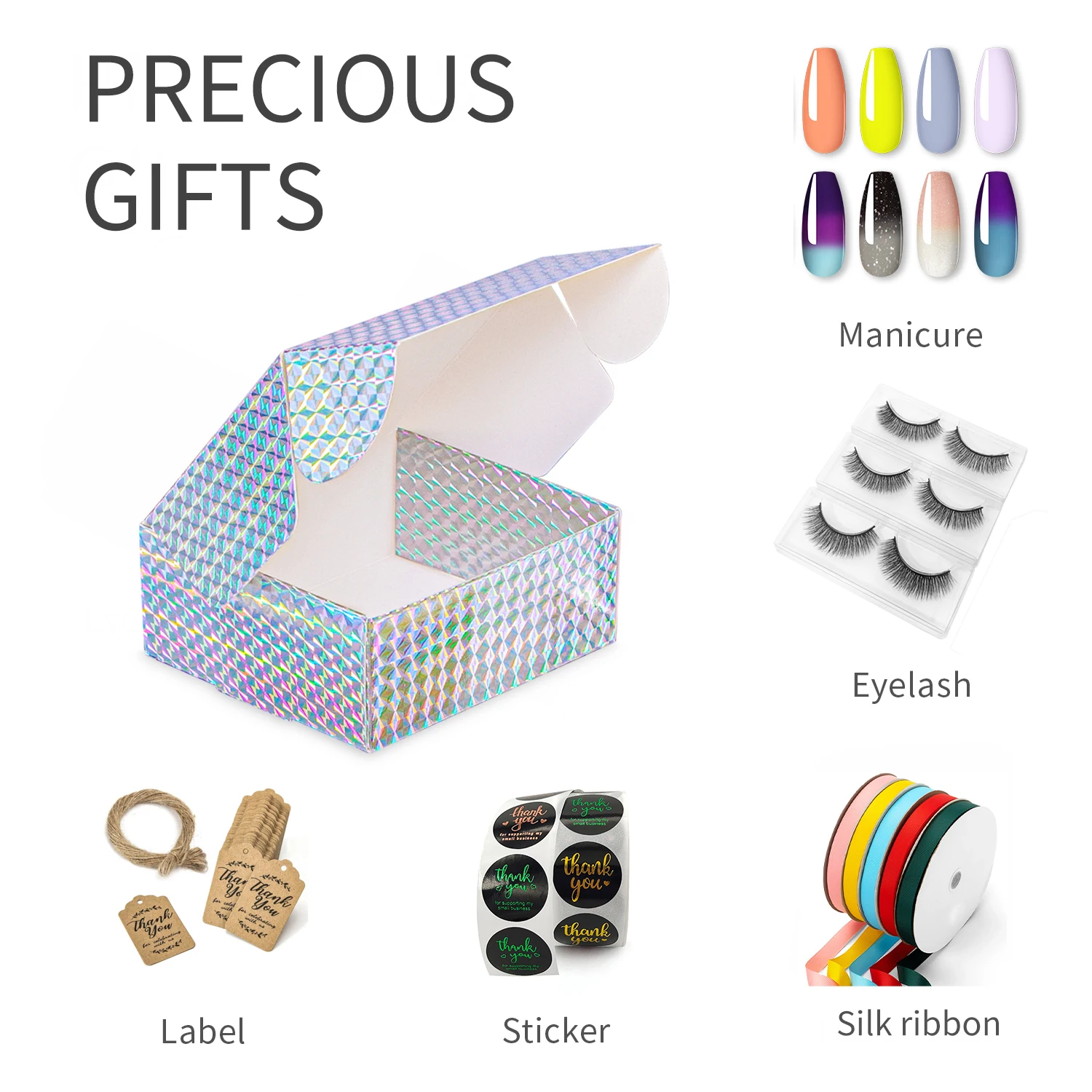 Purple gold silver laser effect gift box color packaging small gift box candy chocolate box