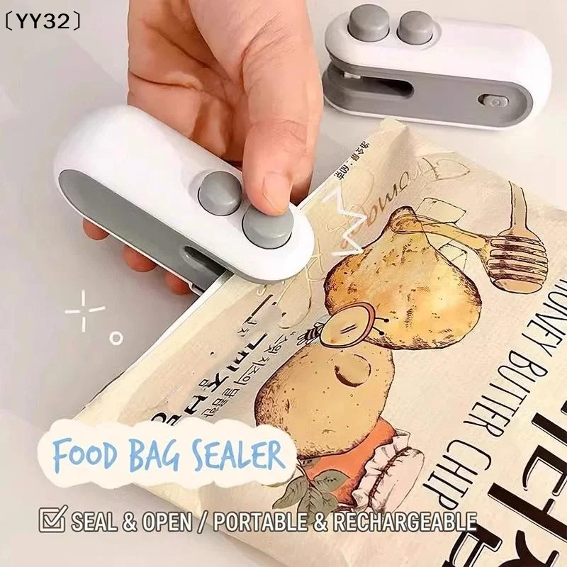 Portable Mini Bag Sealer With 2 In 1 Sealing And Cutting Function Perfect For Home  Snack Food Storage Fresh Preservation〔YY32〕
