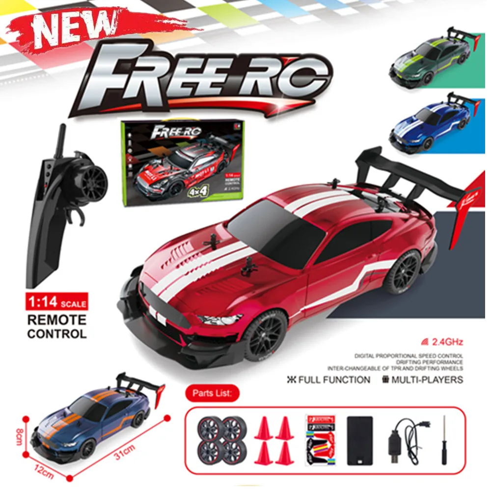 

1:14 Remote Control High Speed Race Drifting Cars 2.4GHz 4WD Electric Sport Racing Hobby Toy Car Birthday Gift 20KM/H