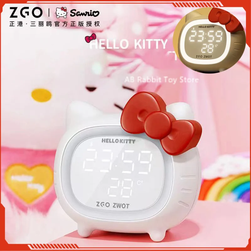 Sanrio Bluetooth Speaker HelloKitty Children\'s Smart Alarm Clock LED Atmosphere Light Multi-Function KT Cat Speaker Cartoon Gift