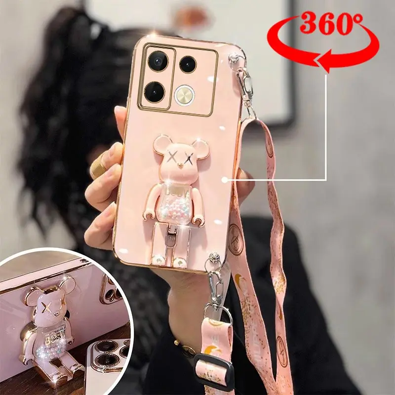 Casing Handphone Note 40 Pro Plus Plating Lanyard Untuk Infinix Note 40 40Pro 40ProPlus Hot 40 50i 50 40Pro Cover