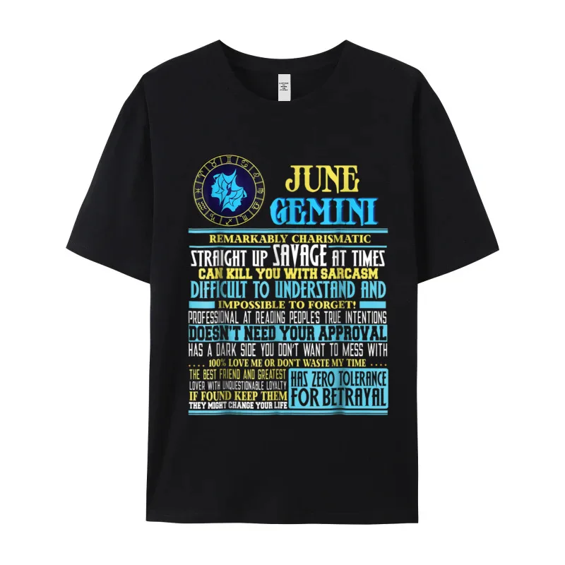 Latest Gemini Facts Shirt Funny June Casual T-Shirt O Neck Pure Cotton Mens Tops & Tees Short Sleeve Tops Shirts VALENTINE DAY
