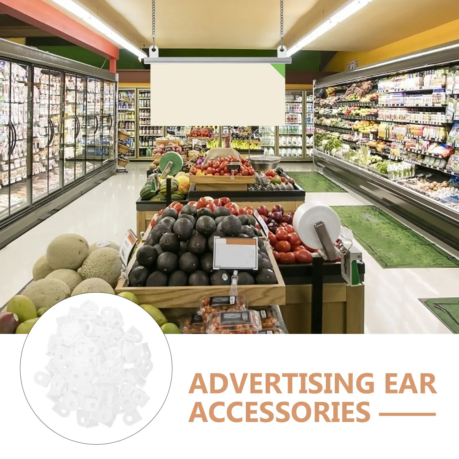 

100Pcs Banner Ceiling Fixator Plastic Hanging Accessories Durable Easy Installation Ad Display Banner Hanger for Hanging