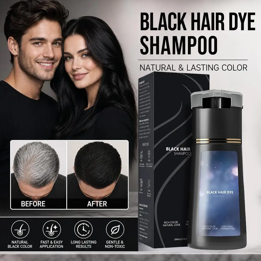 Hair Dye Shampoo Hair Darkening Deep Nourishing Black Hair Dye Shampoo Natural Herbal Dye Shampoo For Gray Hair - view 2