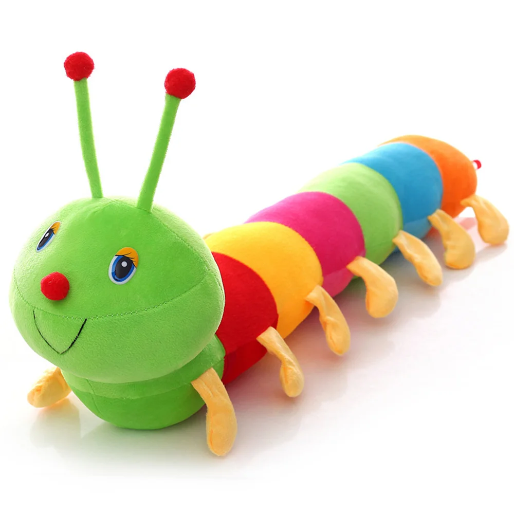 Multicolor 50CM Birthday Gift Stuffed Plush Cotton Inchworm Children Doll Stuffed Insects Stuffed Toys Caterpillar Toy