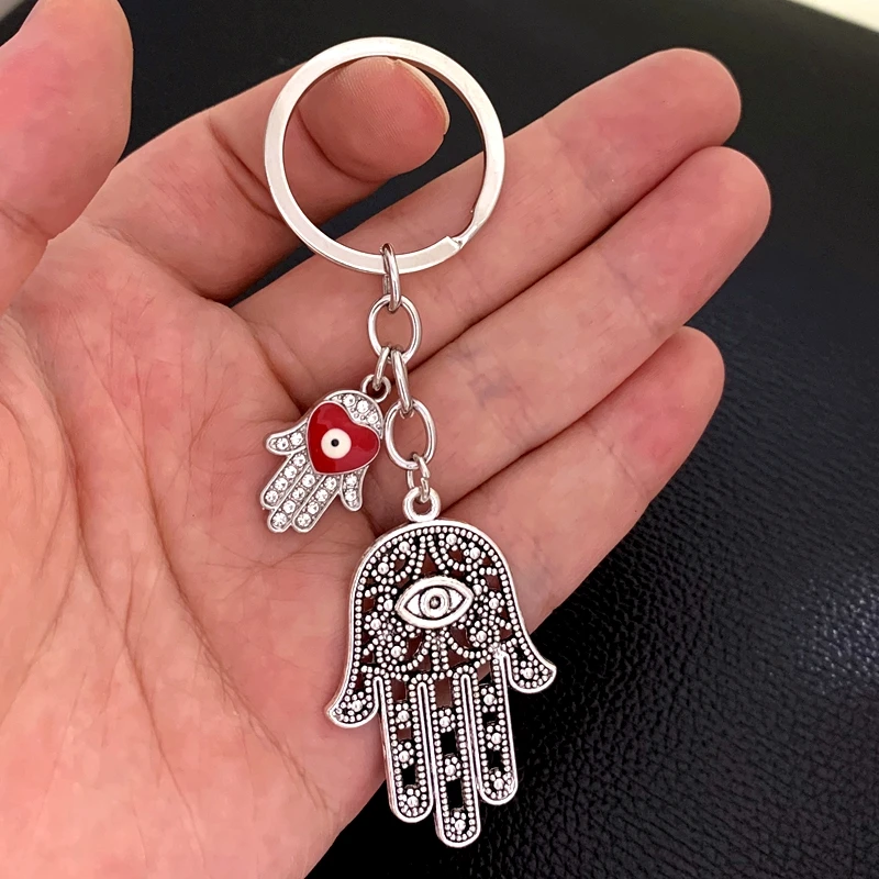 Greek Turkish Evil Eye Wall Hanging Amulet, Kabbalah & Evil Eye For Keys Car Bag Charm Key Ring Handbag Couple Key Chains Gift