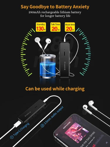 Imagen 2 del producto Receptor de Audio Glazata Bluetooth 5,1, adaptador inalámbrico portátil de 3,5mm AUX APTX APTX-LL de baja latencia para juegos, música, transmisión en vivo