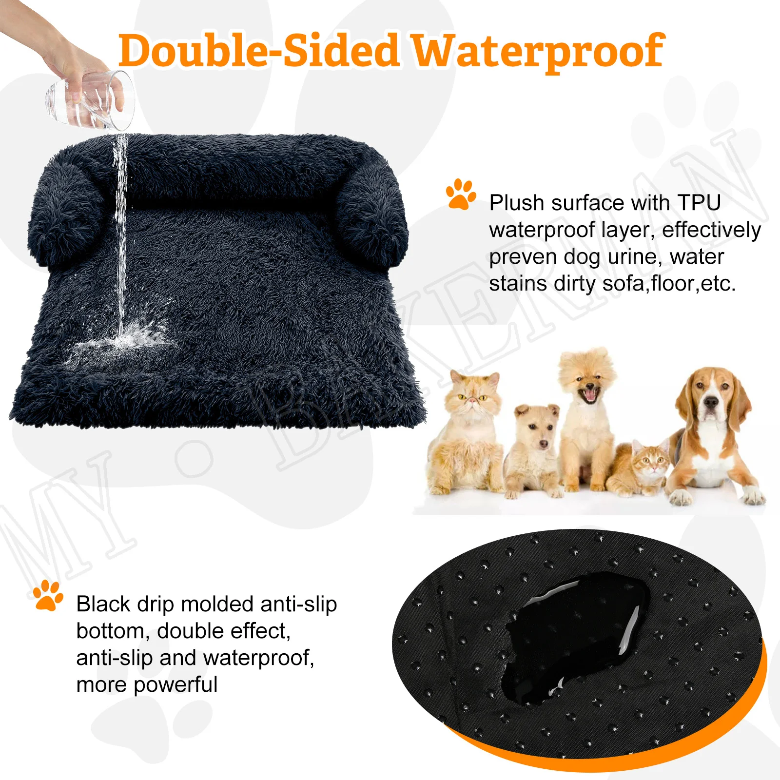 Large Dogs Sofa Bed Pet Dog Bed Sofa For Dog Pet Calming Bed Warm Nest Washable Soft Furniture Protector Mat Cat Blanket